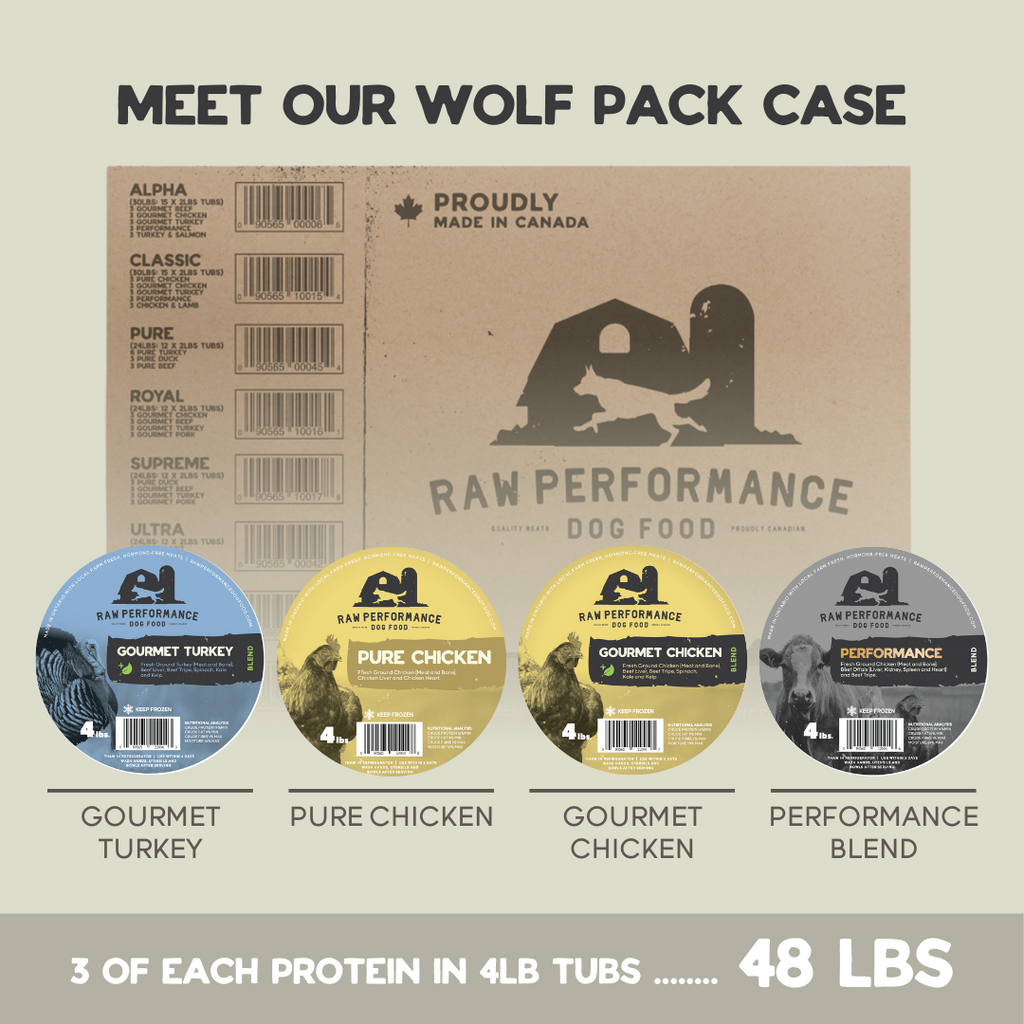 Dog food with 2024 wolf on package