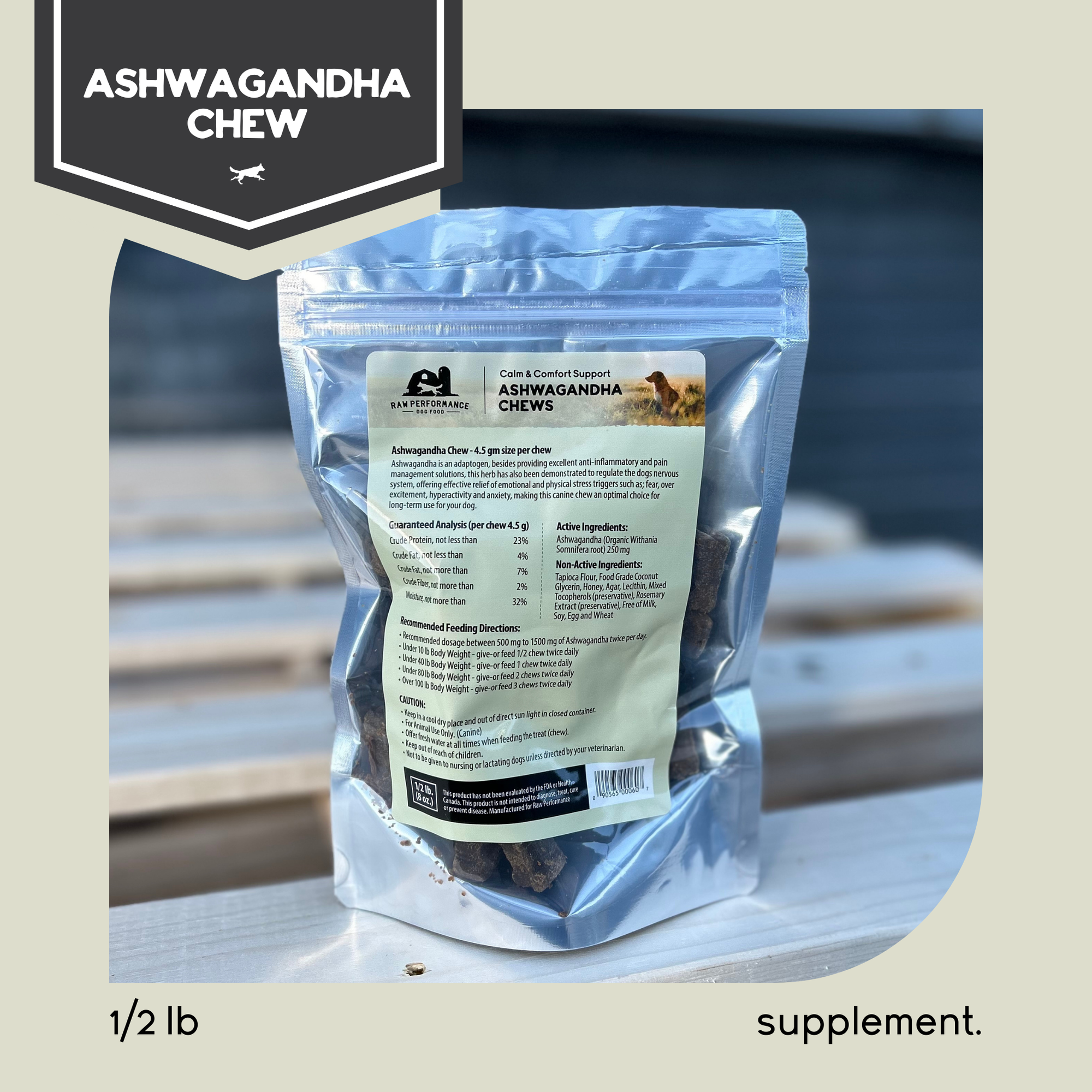 Calm + Comfort Support Ashwagandha Chews 1/2lb