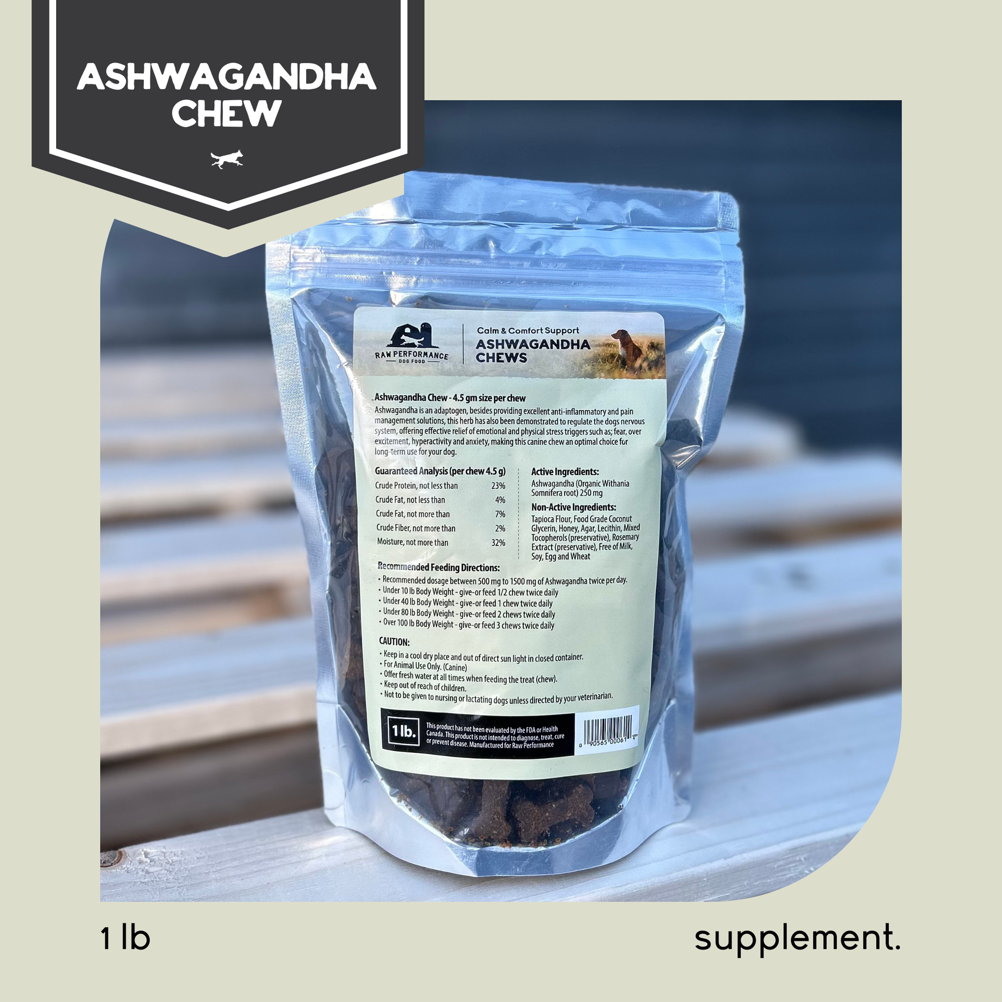 Calm + Comfort Support Ashwagandha Chews 1lb