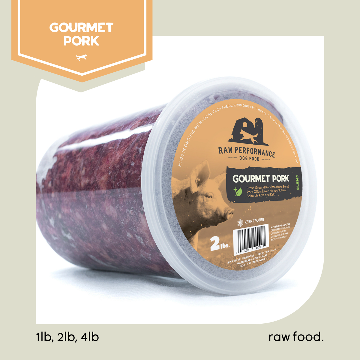 Gourmet Pork Raw Dog Food Delivery Ontario Raw Performance Dog Food