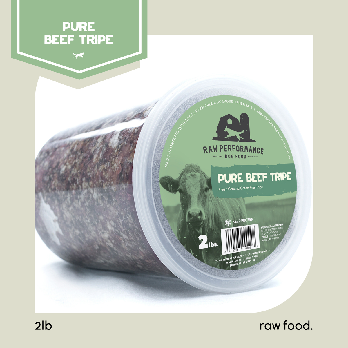 Beef Tripe 2lb Tub Raw Dog Food Delivery Raw Performance Dog Food